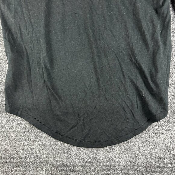 Nike Top Womens Medium Black White Swoosh Logo Tee Long Sleeve Curved Hem - Picture 7 of 8